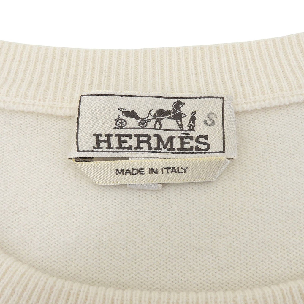 Hermes Cashmere Puzzle Floral Knit Sweater Ivory — view 6