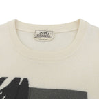 Hermes Cashmere Puzzle Floral Knit Sweater Ivory — view 3