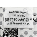 Hermes Cavalier en Formes Silk 100% Scarf Gray White — view 7