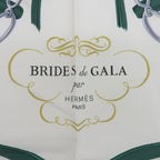 Hermes Carre 90 Brides de Gala Ceremonial Bridle Silk 100% Scarf Green Multi — view 6