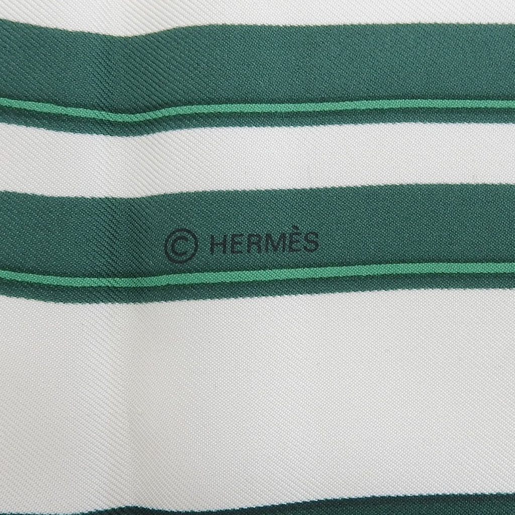 Hermes Carre 90 Brides de Gala Ceremonial Bridle Silk 100% Scarf Green Multi — view 7