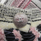 Chanel Cotton Asymmetric CC Logo Buttoned Tweed Skirt Multi 34 — view 4