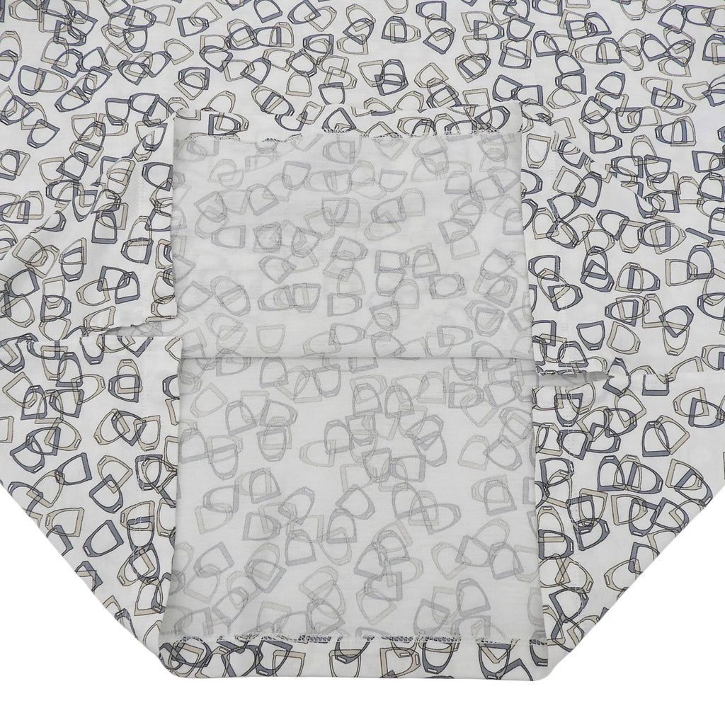 Hermes Cotton 100% Etrier Stirrup Pattern Crew Neck Short Sleeve T-Shirt White — view 6