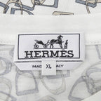 Hermes Cotton 100% Etrier Stirrup Pattern Crew Neck Short Sleeve T-Shirt White — view 7