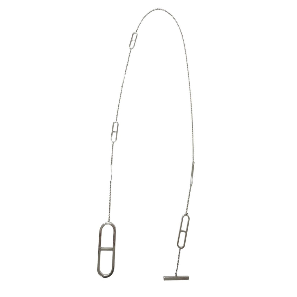 Hermes Ever Chaine D'ancre Long Chain Necklace Silver — view 4