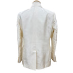 Dior Homme Silk 100% Logo Button Jacquard Single Jacket Tailored White 50 — view 4
