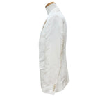 Dior Homme Silk 100% Logo Button Jacquard Single Jacket Tailored White 50 — view 3