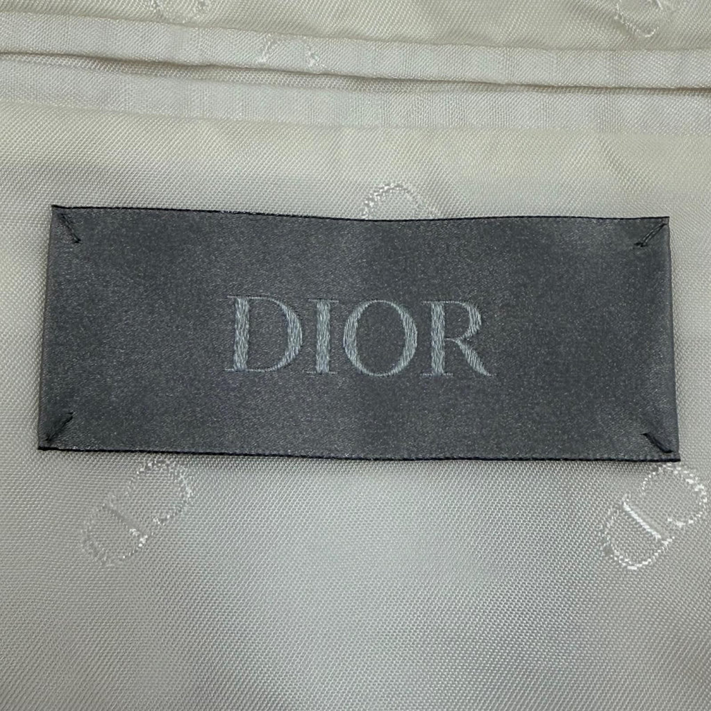 Dior Homme Silk 100% Logo Button Jacquard Single Jacket Tailored White 50 — view 7