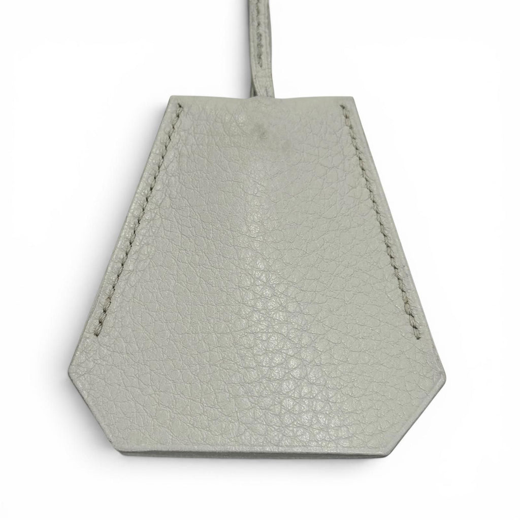 Hermes Vintage Leather Silver Martin Margiela Era Clochette Necklace Light Gray