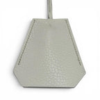 Hermes Vintage Leather Silver Martin Margiela Era Clochette Necklace Light Gray