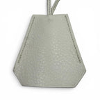 Hermes Vintage Leather Silver Martin Margiela Era Clochette Necklace Light Gray — view 4