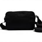 Prada Nylon Re-Nylon Triangle Logo Plate Shoulder Bag Black Silver — view 3