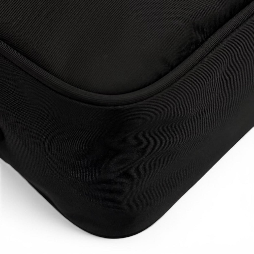Prada Nylon Re-Nylon Triangle Logo Plate Shoulder Bag Black Silver — view 7