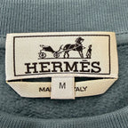 Hermes Puzzle Lambskin Patch Cotton 100% Crew Neck Sweatshirt Shirt Green — view 6