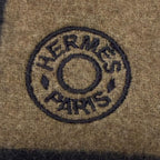 Hermes Brid Gala Cashmere Clou de Selle Embroidery Fringe Scarf Marine Etoupe — view 7