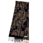 Hermes Brid Gala Cashmere Clou de Selle Embroidery Fringe Scarf Marine Etoupe — view 4