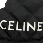 Celine Logo Print Quilted Batting Hat Bucket Hat Black Orange — view 6
