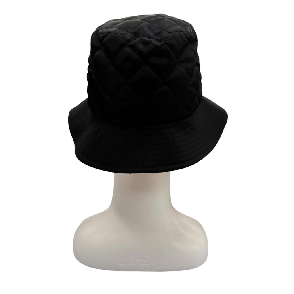 Celine Logo Print Quilted Batting Hat Bucket Hat Black Orange — view 3