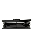 Chanel CC Logo Boy Chain Shoulder Bag Black Enamel — view 3