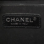 Chanel CC Logo Boy Chain Shoulder Bag Black Enamel — view 5