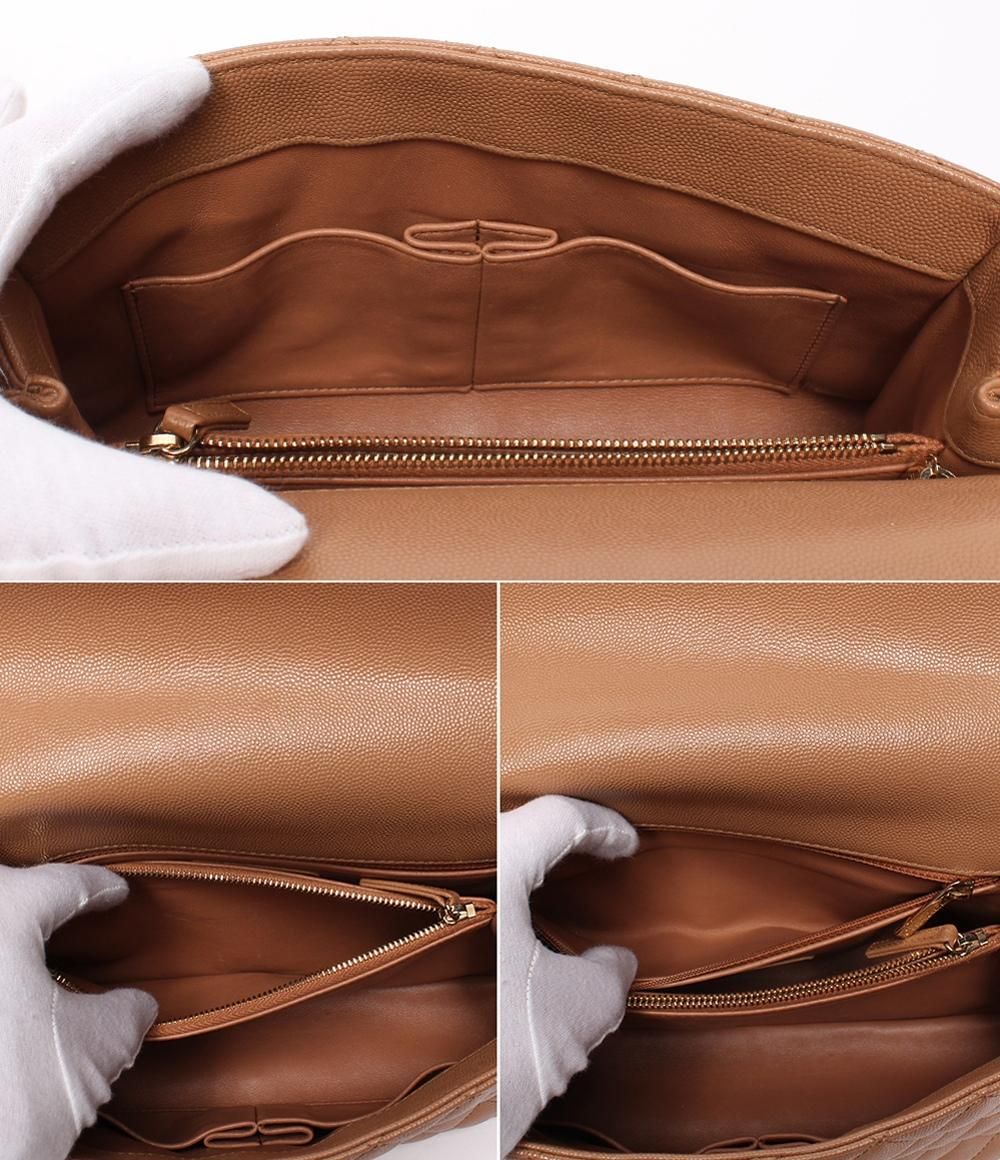 Chanel 2-Way Shoulder Bag Quilted Gold Caviar Leather Coco Handle 29 — view 7