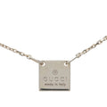 Gucci Mini Square Plate Pendant Silver