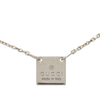 Gucci Mini Square Plate Pendant Silver
