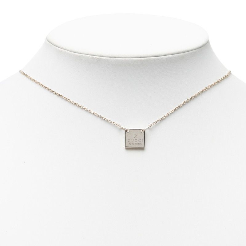 Gucci Mini Square Plate Pendant Silver — view 5
