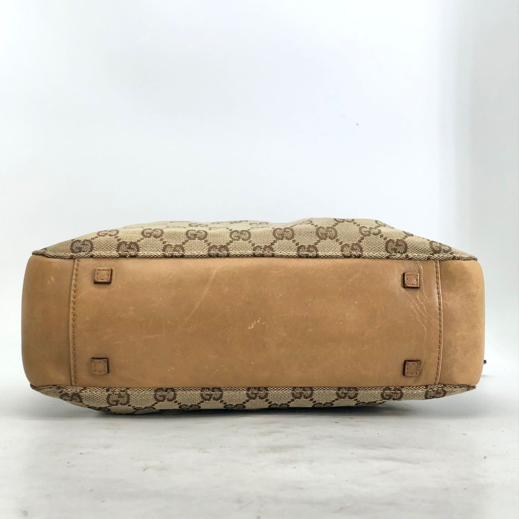 Gucci GG Canvas Tote Business Everyday Leather Brown — view 8