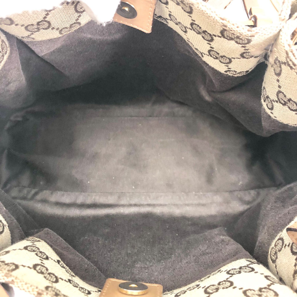 Gucci GG Canvas Tote Business Everyday Leather Brown — view 9