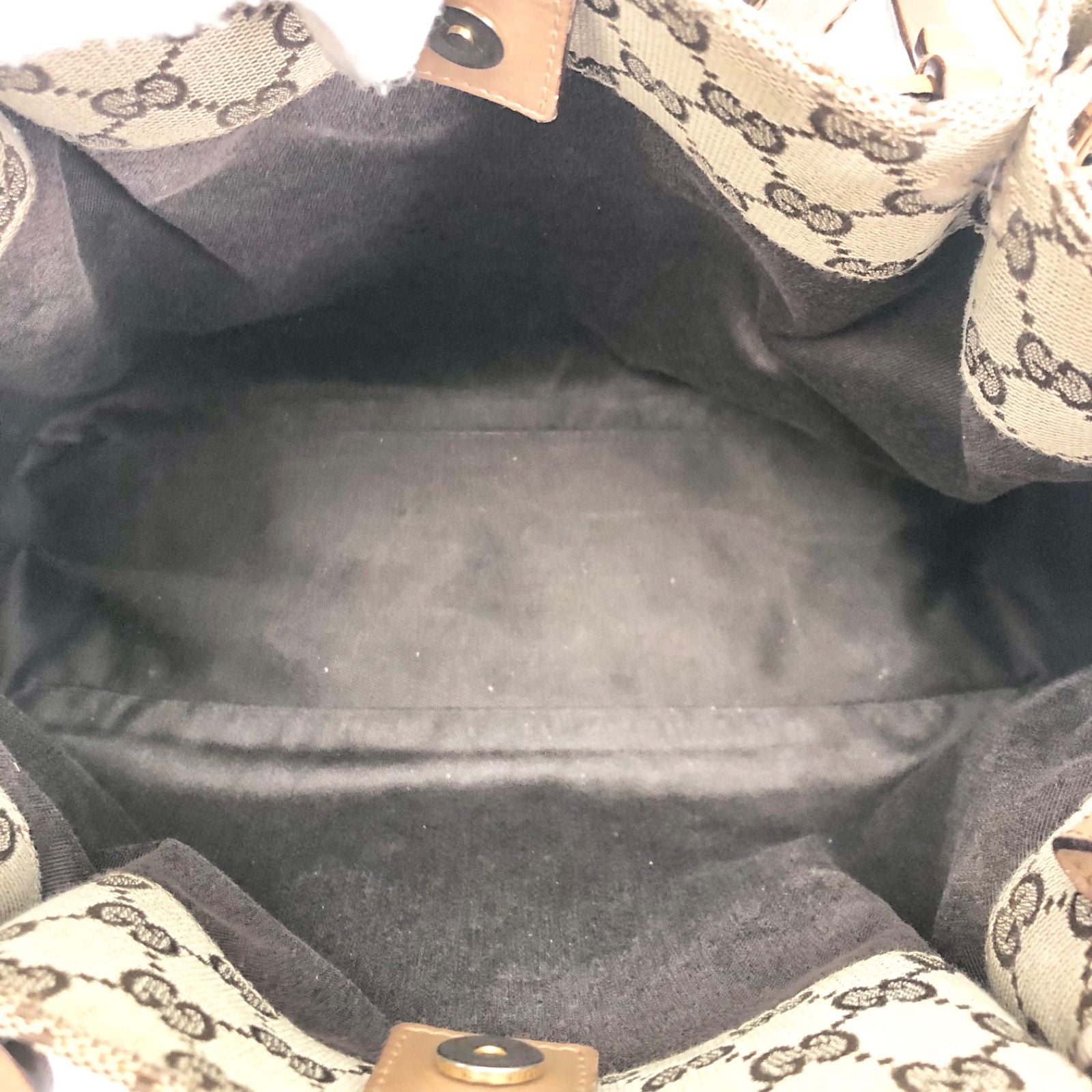 Gucci GG Canvas Tote Business Everyday Leather Brown — view 9