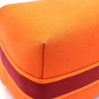 Hermes Brid Black PM Handbag Pouch Canvas Orange — view 6