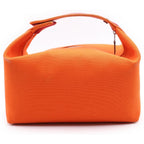 Hermes Brid Black PM Handbag Pouch Canvas Orange — view 2