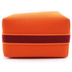 Hermes Brid Black PM Handbag Pouch Canvas Orange — view 4