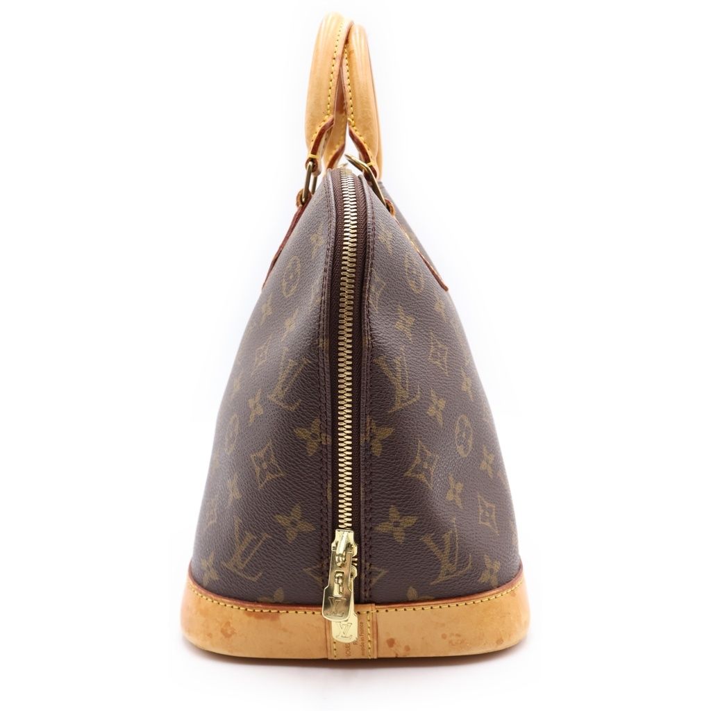 Louis Vuitton Monogram Alma Leather Handbag Brown — view 3