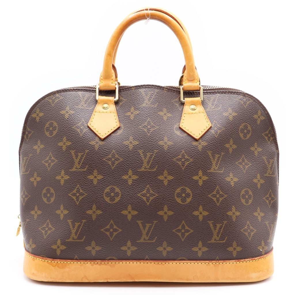 Louis Vuitton Monogram Alma Leather Handbag Brown