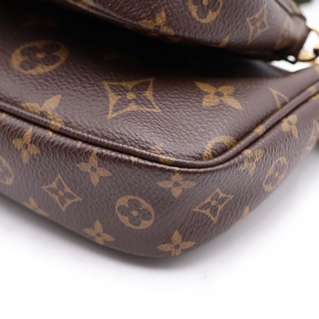 Louis Vuitton Tee Pochette Sowa Chain Shoulder Back Monogram Leather Brown Khaki — view 5