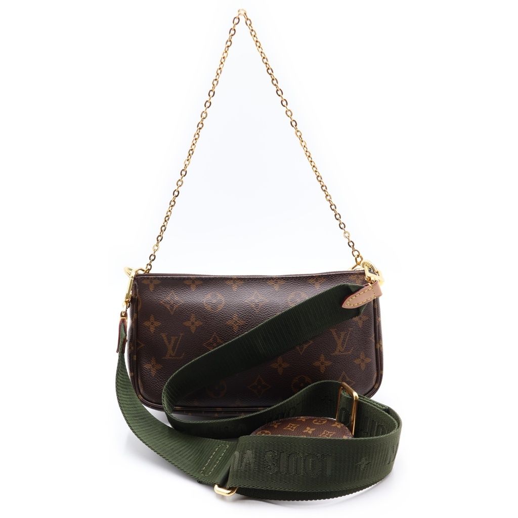 Louis Vuitton Tee Pochette Sowa Chain Shoulder Back Monogram Leather Brown Khaki — view 2