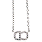 Dior Clair D Lune CD Logo Rhinestone Pendant Silver — view 3
