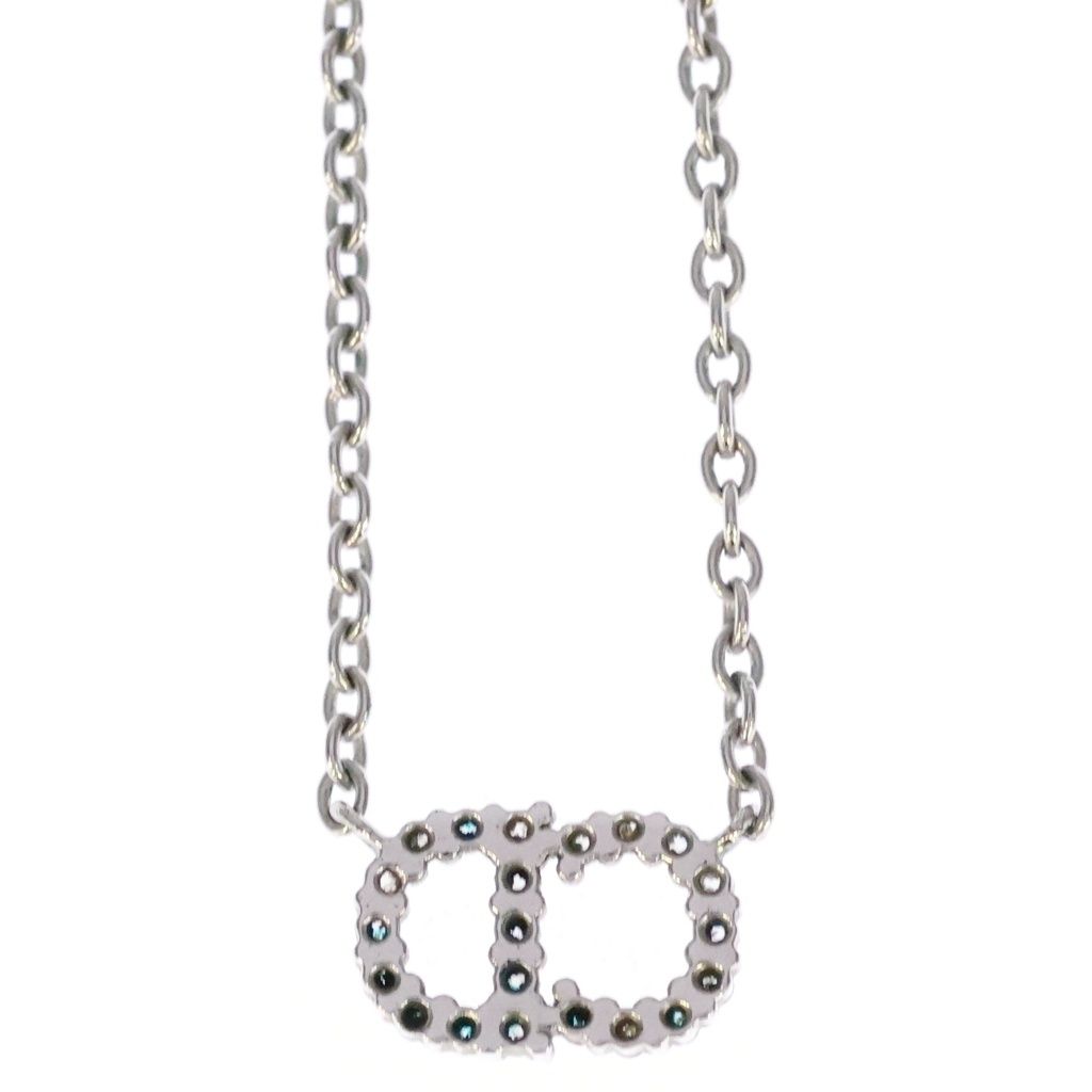 Dior Clair D Lune CD Logo Rhinestone Pendant Silver — view 3