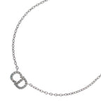 Dior Clair D Lune CD Logo Rhinestone Pendant Silver