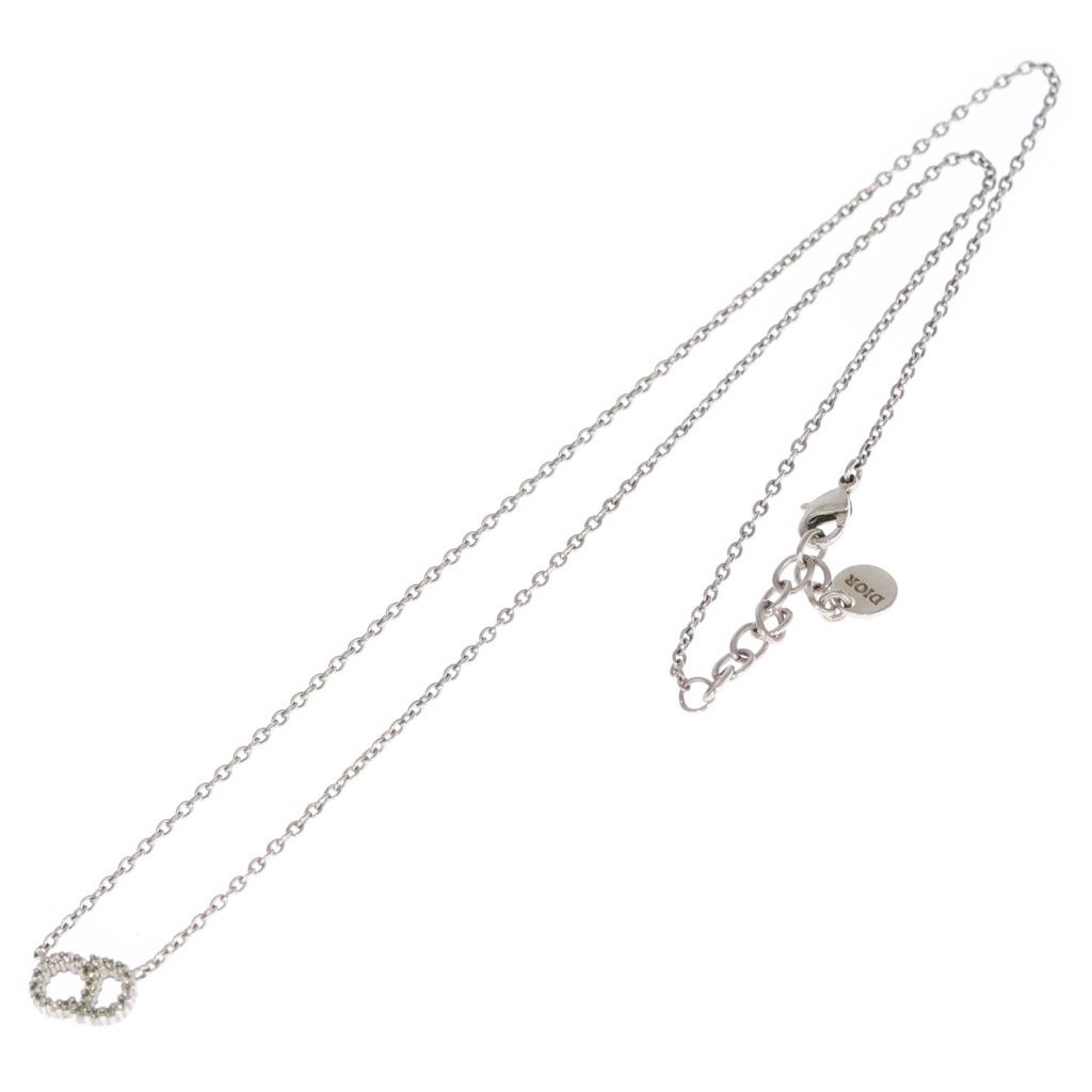 Dior Clair D Lune CD Logo Rhinestone Pendant Silver — view 2
