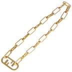 Fendi Logo Necklace Gold — view 2