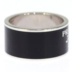 Prada Enamel Silver Ring Logo Black — view 3