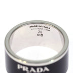 Prada Enamel Silver Ring Logo Black — view 5