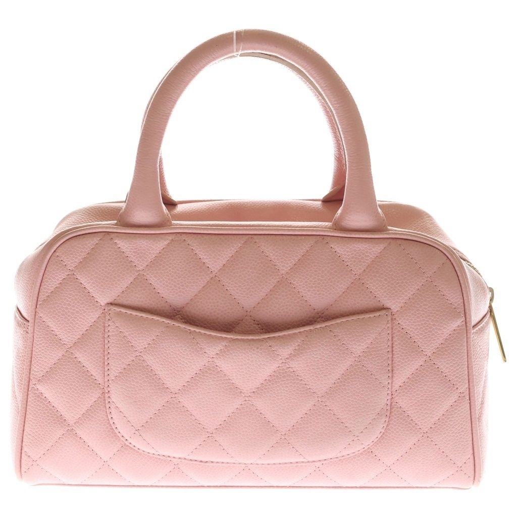 Chanel Quilted CC Logo Mini Strike Gold Caviar Leather Pink Handbag — view 2