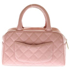 Chanel Quilted CC Logo Mini Strike Gold Caviar Leather Pink Handbag — view 2