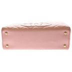 Chanel Quilted CC Logo Mini Strike Gold Caviar Leather Pink Handbag — view 4