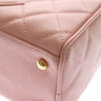 Chanel Quilted CC Logo Mini Strike Gold Caviar Leather Pink Handbag — view 6