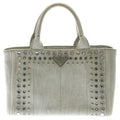 Prada Canapa Ju Rhinestone 2-Way Shoulder Bag Tote Eye Canvas
